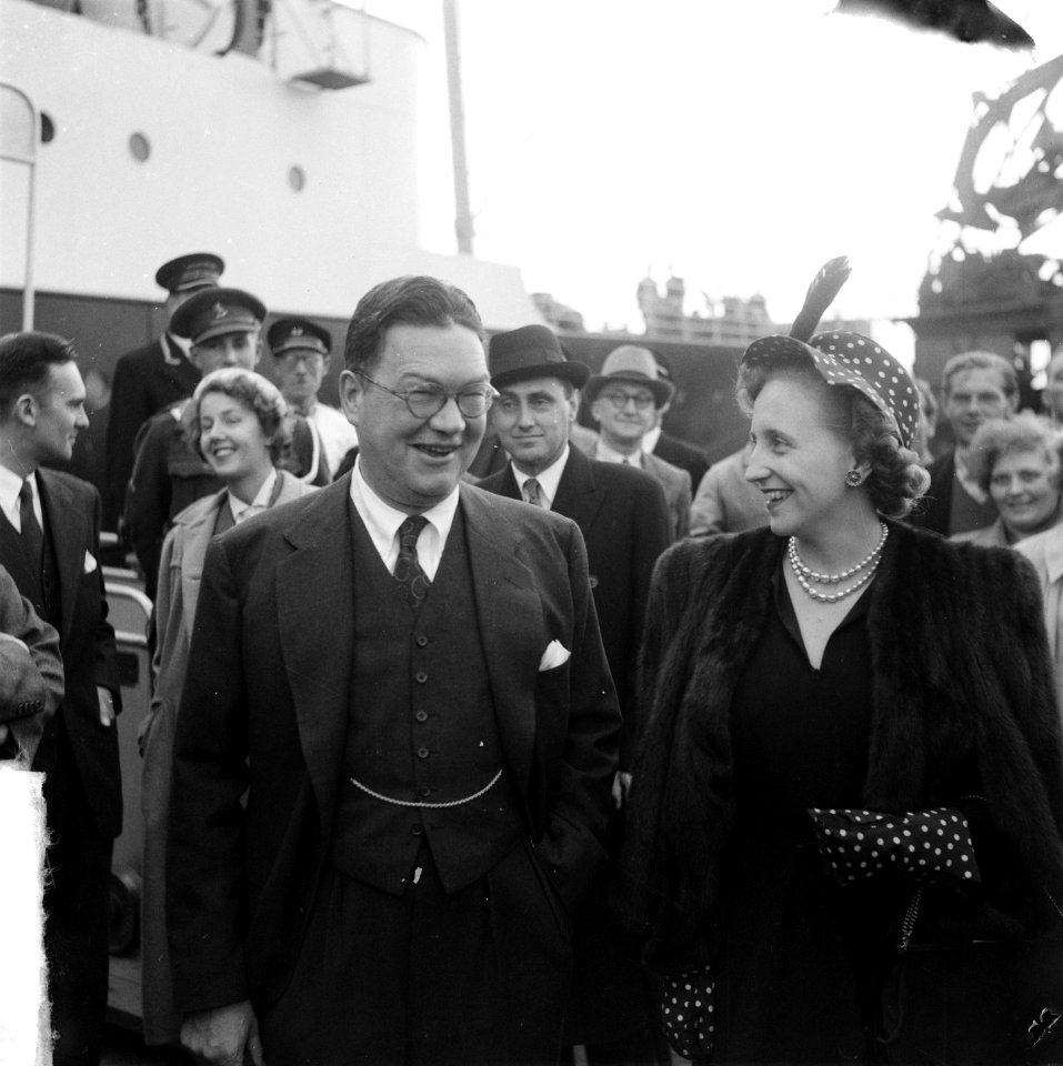 Aankomst Margaret Truman (zangeres en dochter van Amerikaanse president) in Hoek, Bestanddeelnr 904-6149
