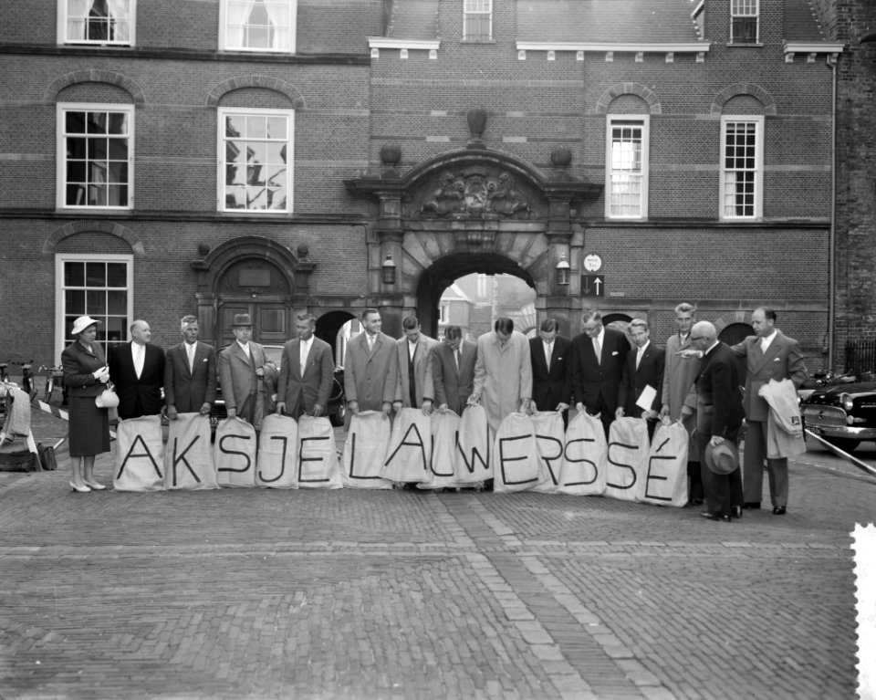 Aanbieden petitie inzake de kwestie Lauwerszee, de deputatie op het Binnenhof, Bestanddeelnr 910-7125