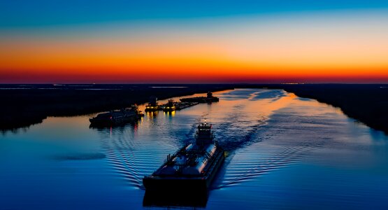Evening ships boats