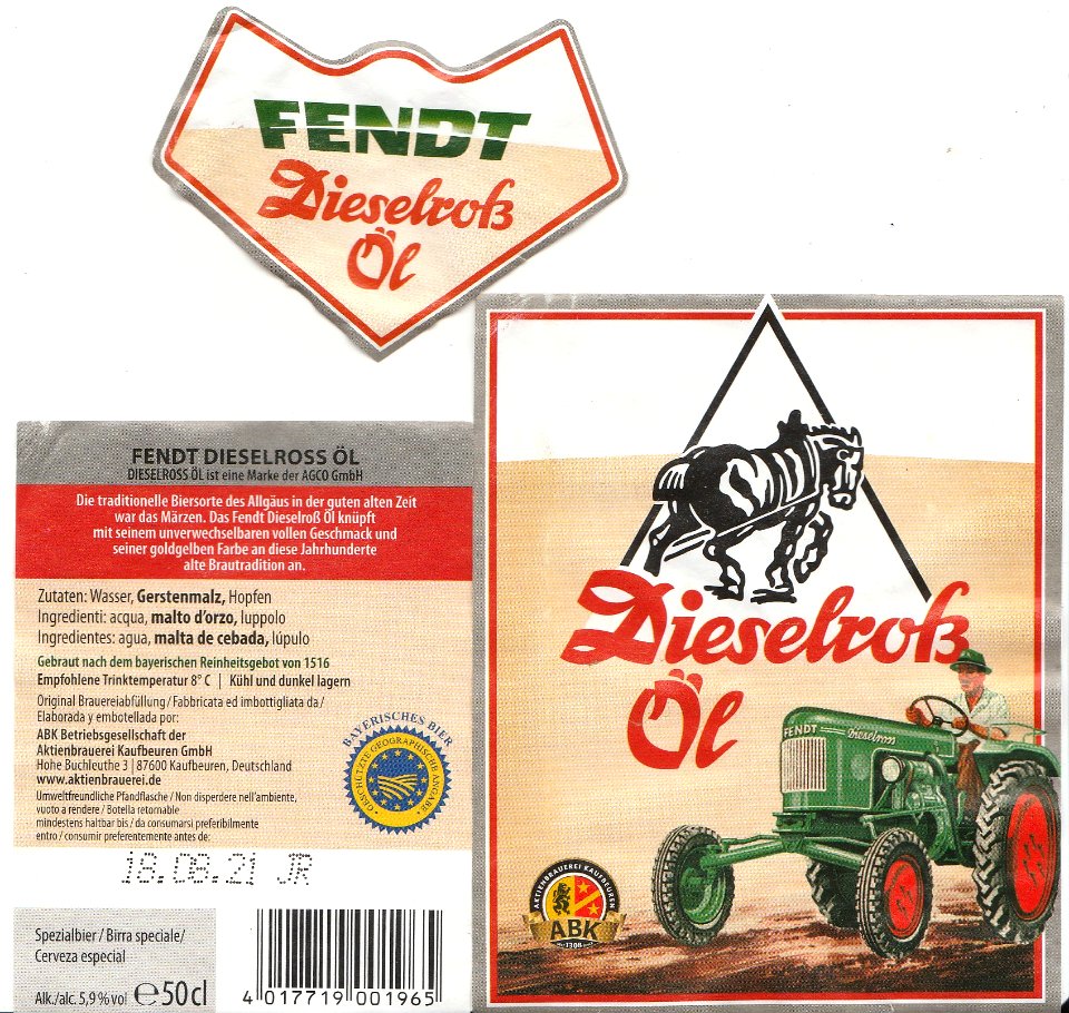 ABK Betriebsgesellschaft der Aktienbrauerei Kaufbeuren GmbH - Fendt Dieselroß Öl