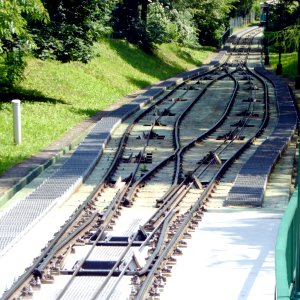 Abtsche Weiche der Petřín-Seilbahn in Prag, 14