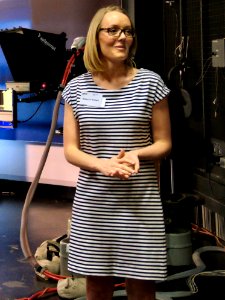 ABC Perth - Rebecca Dollery in news studio (E37@OpenHousePerth2014)