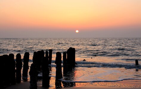 Sunset evening sea