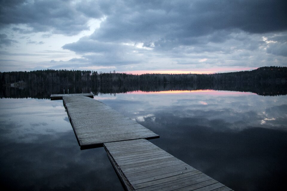 Dark evening water