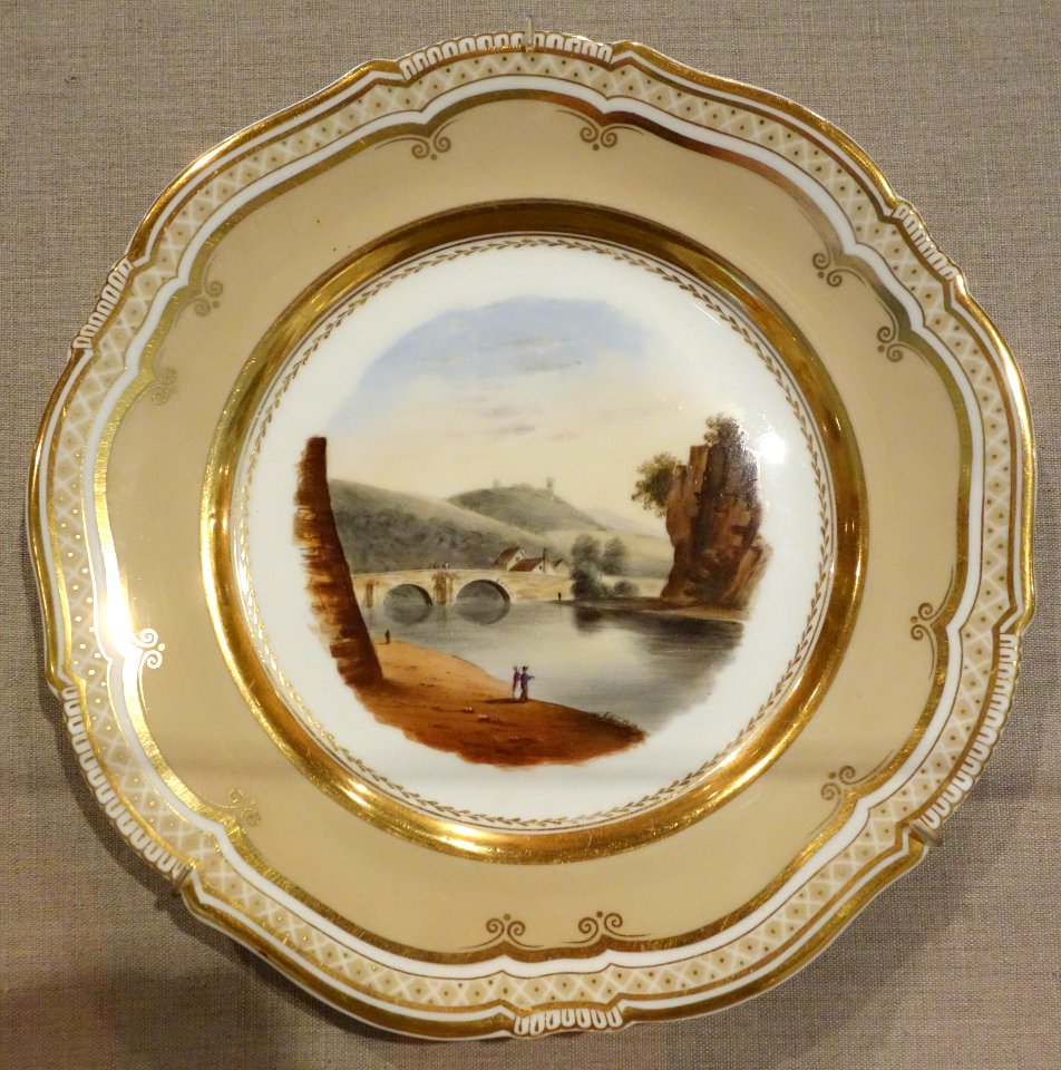Aber Dillas Bridge, South Wales - Coalport Porcelain Factory, Shropshire, England, c. 1820-1830, porcelain - De Young Museum - DSC00910