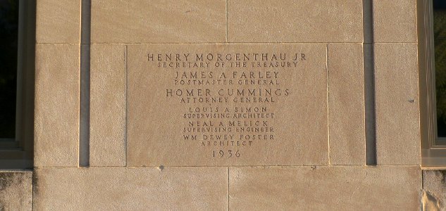 Aberdeen, SD, old post office, cornerstone 1