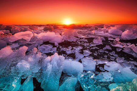 Ice icy chunks photo