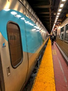 Acela Express in New York Penn Station Platform photo