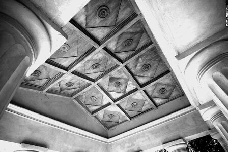 Inlaid ceiling pillar monochrome