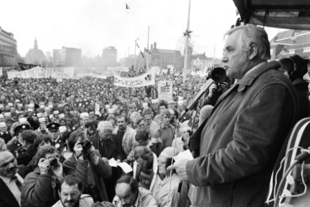 AbvaKabo-voorzitter Jaap van der Scheur aan het woord, Bestanddeelnr 932-7571