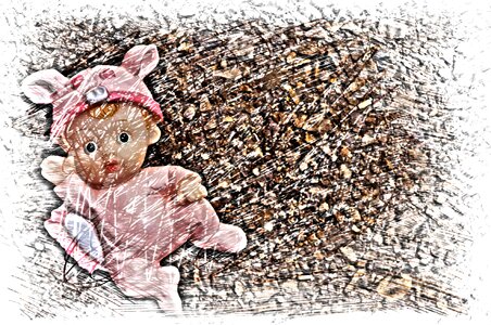 Drawing greeting card baby girl