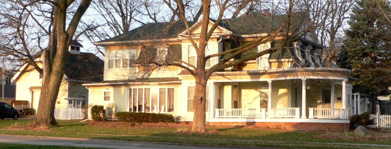 Abraham Castetter house and carriage barn from NE 2