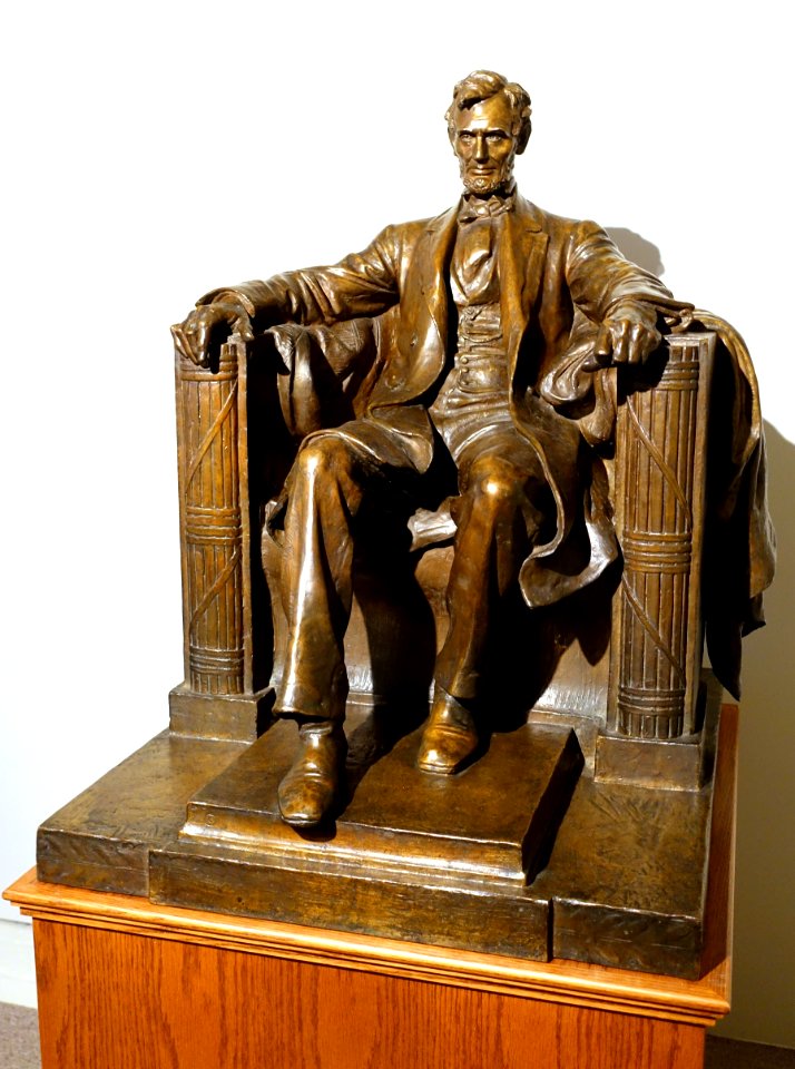Abraham Lincoln by Daniel Chester French, working model 1916, this cast 1927, bronze - Concord Museum - Concord, MA - DSC05714