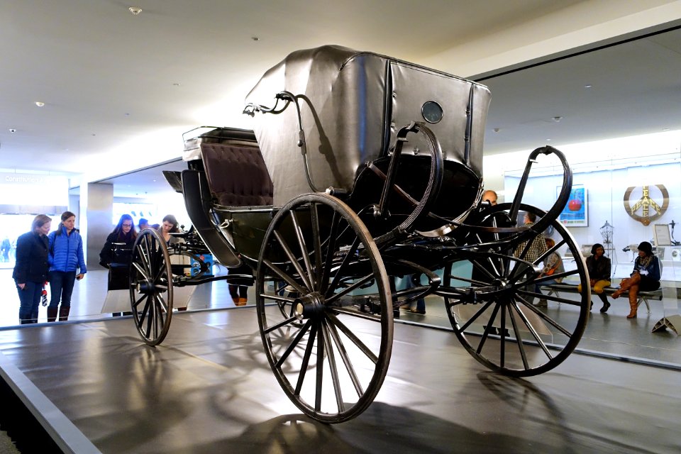 Abraham Lincoln's carriage (barouche), c. 1860-1865, on loan from the Studebaker National Museum, view 4 - National Museum of American History - DSC00336