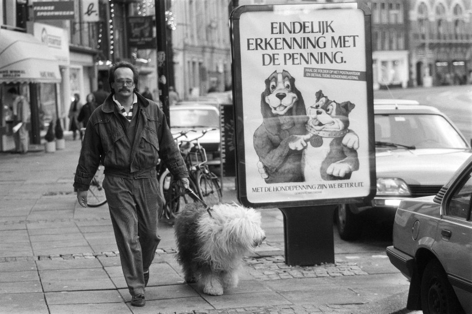 Aankondigingsaffiche voor hondepenningen in Amsterdam, Bestanddeelnr 934-1638