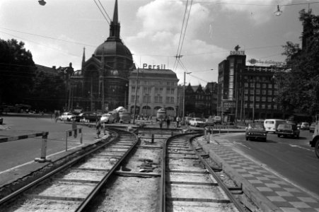 Aanleg trambanen op Leidsebosje Amsterdam, Bestanddeelnr 924-8244