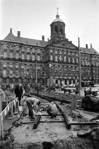 Aanleg tramrails op de Dam, Bestanddeelnr 928-9758