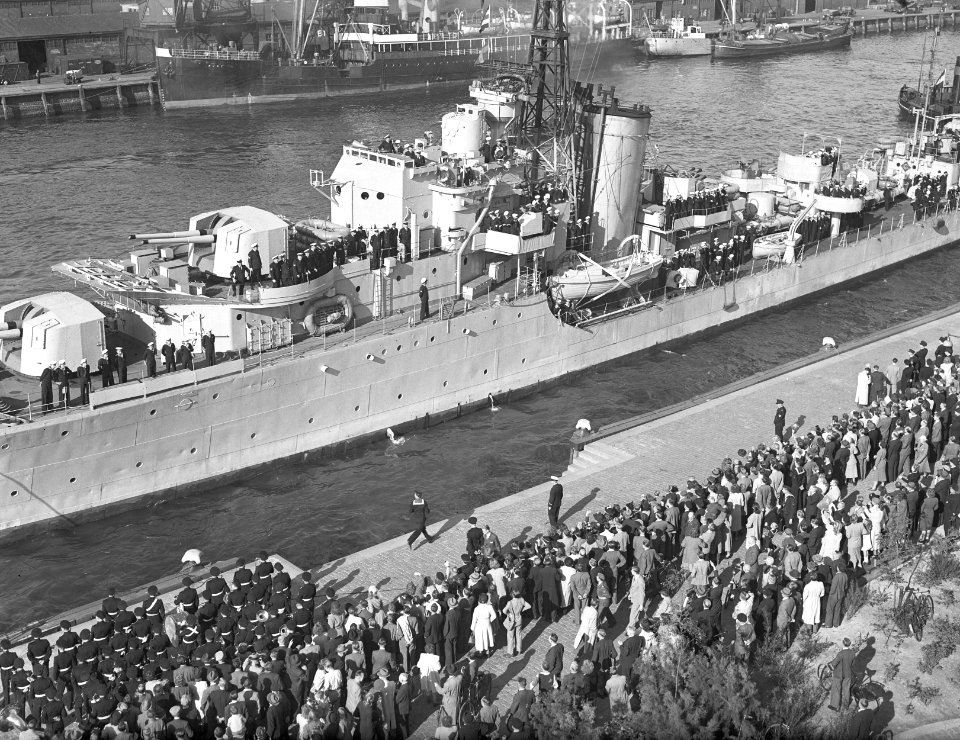 Aankomst Tjerk Hiddes in Rotterdam, Bestanddeelnr 903-6350