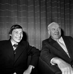 Aankomst schakers Smyslov en Karpov op Schiphol, Bestanddeelnr 929-3590