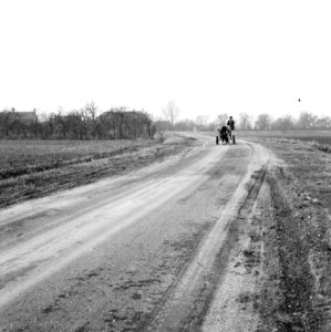 Aanleg en verbeteren van wegen, dijken en spaarbekken, wegen, paard-en-wagen, ru, Bestanddeelnr 161-1177