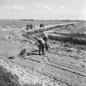 Aanleg en verbeteren van wegen, dijken en spaarbekken, cementstabilisatie, profi, Bestanddeelnr 161-0389