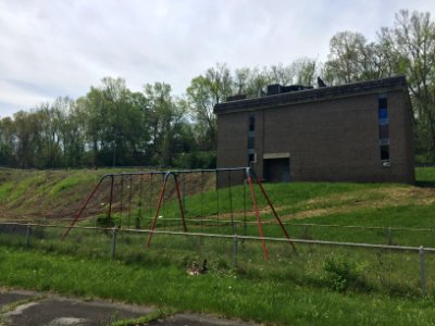 Abandoned YMCA office and playground, Upper St. Clair, Pennsylvania, 5-2-2021
