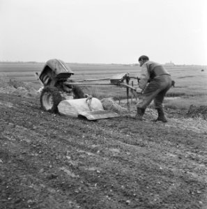 Aanleg en verbeteren van wegen, dijken en spaarbekken, cementstabilisatie, nafre, Bestanddeelnr 161-0371