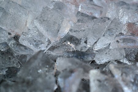 Transparent melt ice cold