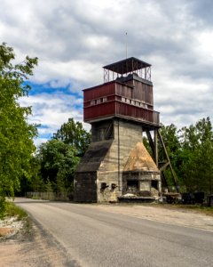 Abandoned tower in Förby limestone quarry