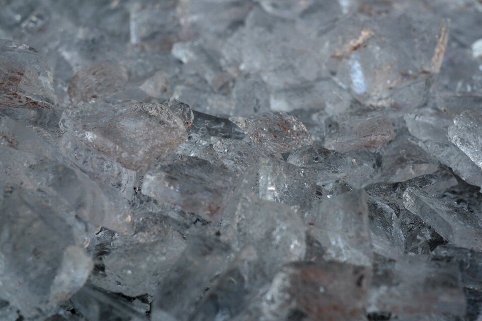 Transparent melt ice cold