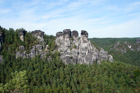 Elbe sandstone rock wall view