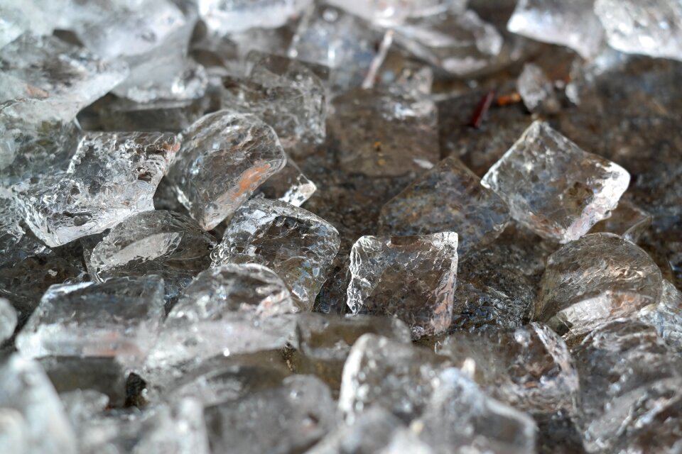 Transparent melt ice cold