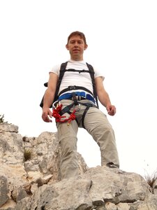 Person hiking climbing