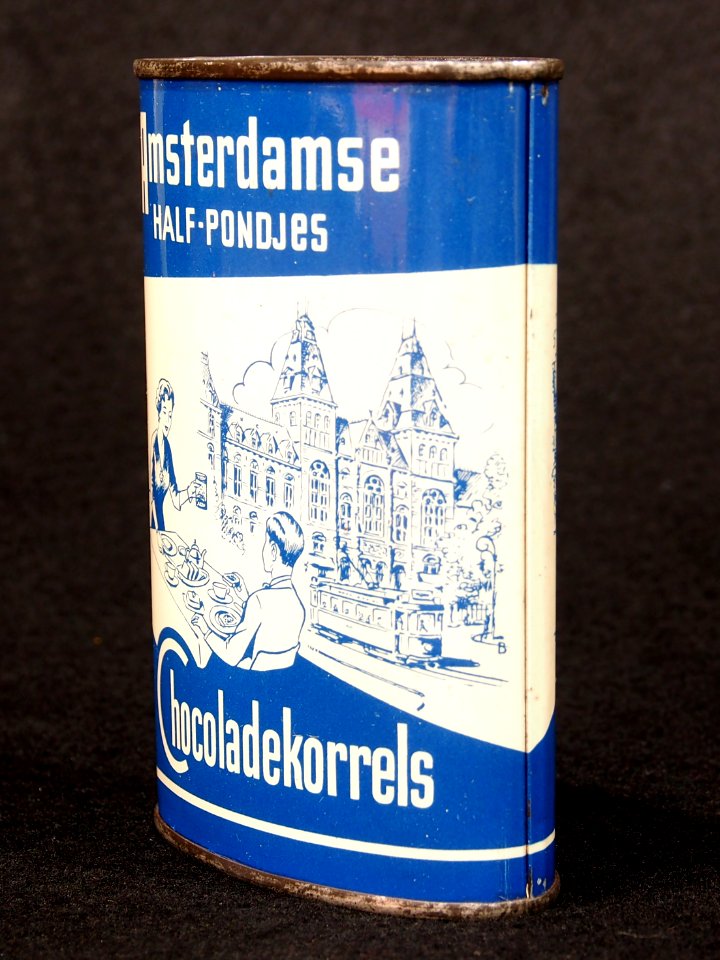 Amsterdamse Half-Pondjes Chocoladekorrels blikje, foto07