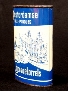 Amsterdamse Half-Pondjes Chocoladekorrels blikje, foto07