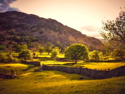 Stone wall hdr farm photo