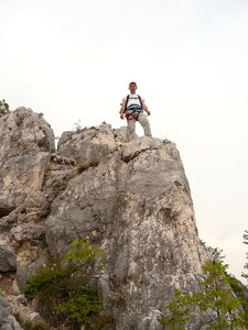 Person hiking climbing