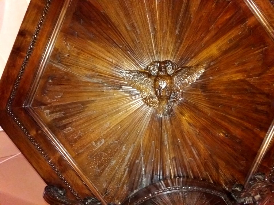 Amplepuis - Église Saint Pothin - Chaire - Colombe au plafond de la chaire
