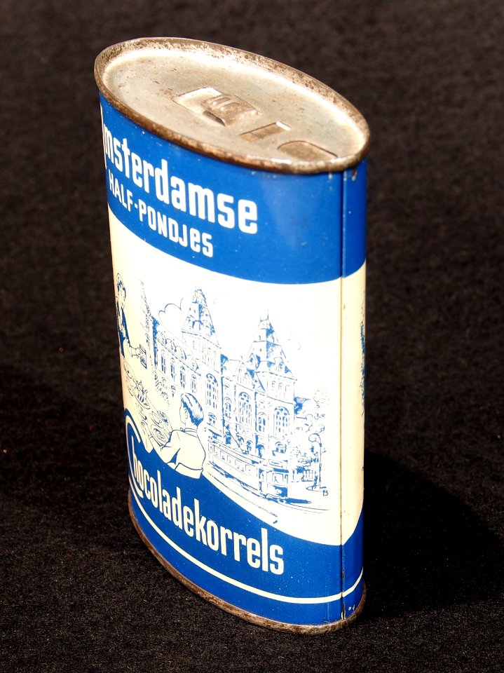 Amsterdamse Half-Pondjes Chocoladekorrels blikje, foto05