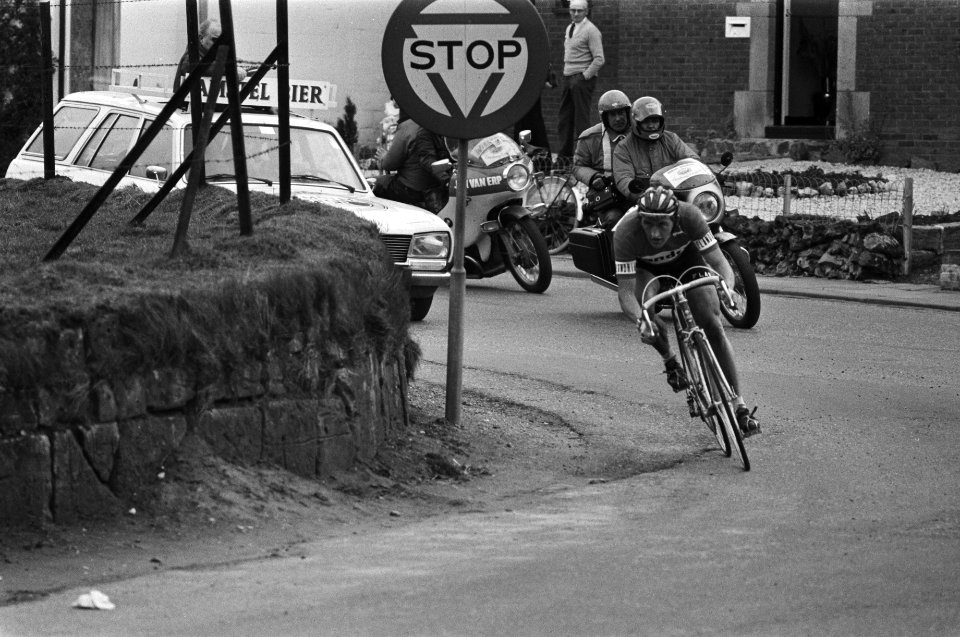 Amstel Goldrace (wielrennen) winnaar Maertens in aktie, Bestanddeelnr 928-4879