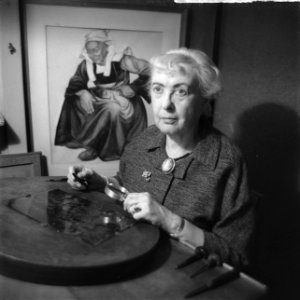 Amsterdamse burijngraveerster Debora G Duyvis wordt 17 februari aanstaande 75 j, Bestanddeelnr 912-0901