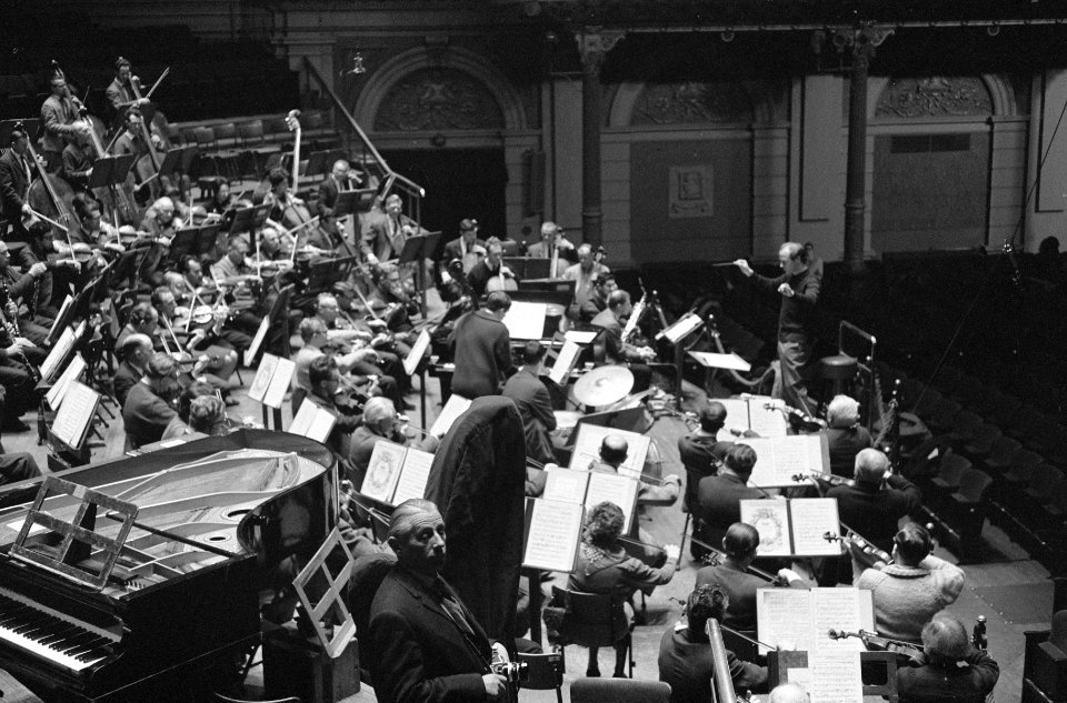 Amsterdams Concertgebouw Orkest repeteert met het combo de Diamond Five o.l.v., Bestanddeelnr 914-7459