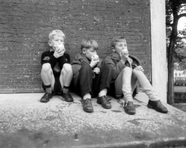 Amsterdamse jongens eten zure appels tegen de A-griep, Bestanddeelnr 908-9967