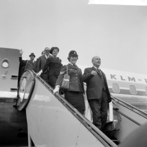 Amsterdamse delegatie terug uit Amerika, de Amsterdamse politiekapel was aanwezi, Bestanddeelnr 916-3540