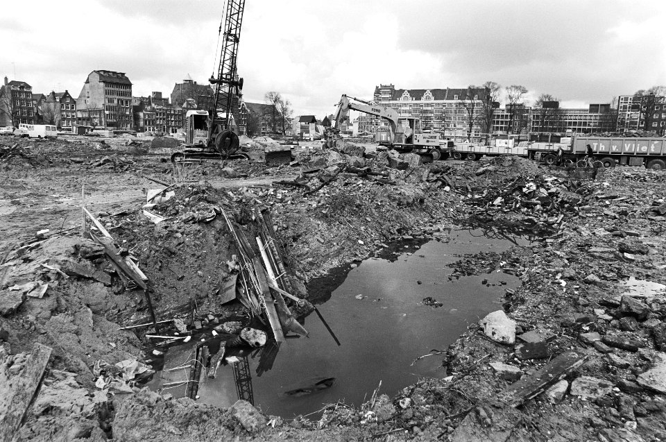 Amsterdamse Waterlooplein wordt momenteel bouwklaar gemaakt werkzaamheden Waterl, Bestanddeelnr 931-3769