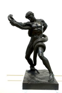 An Athlete Wrestling with a Python, by Frederic Leighton, 1877, bronze - Galleria nazionale d'arte moderna - Rome, Italy - DSC05173 photo