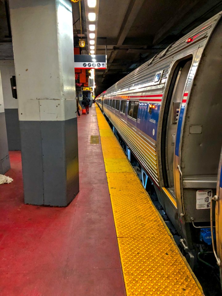 Amtrak train to Boston at Penn Station New York