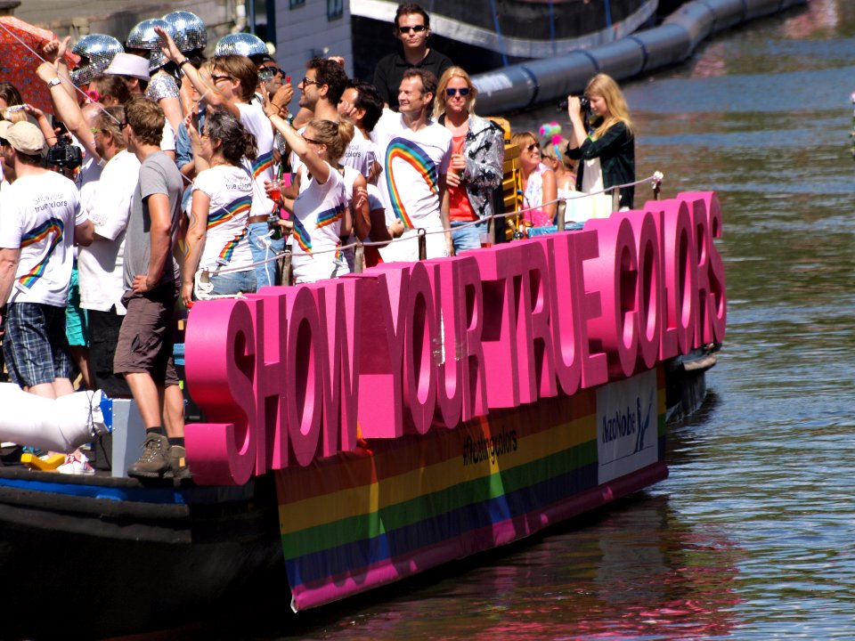 Amsterdam Gay Pride 2013 AKZO Nobel boat pic1
