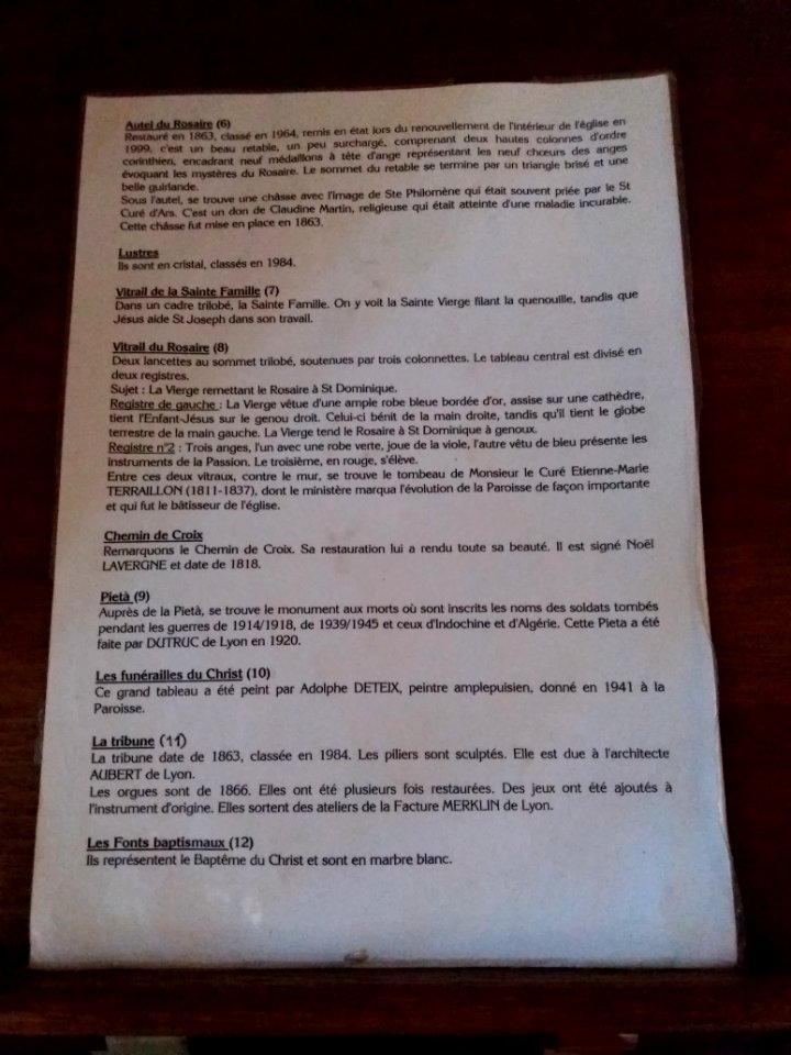Amplepuis - Église Saint Pothin - Guide de visite, page 2