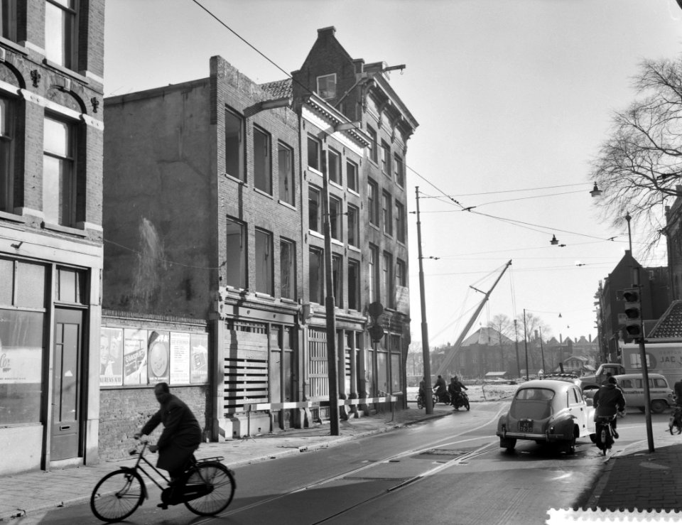 Amsterdam bouwt en sloopt in de binnenstad, Jodenbreestra richting Muiderstraat, Bestanddeelnr 911-0380